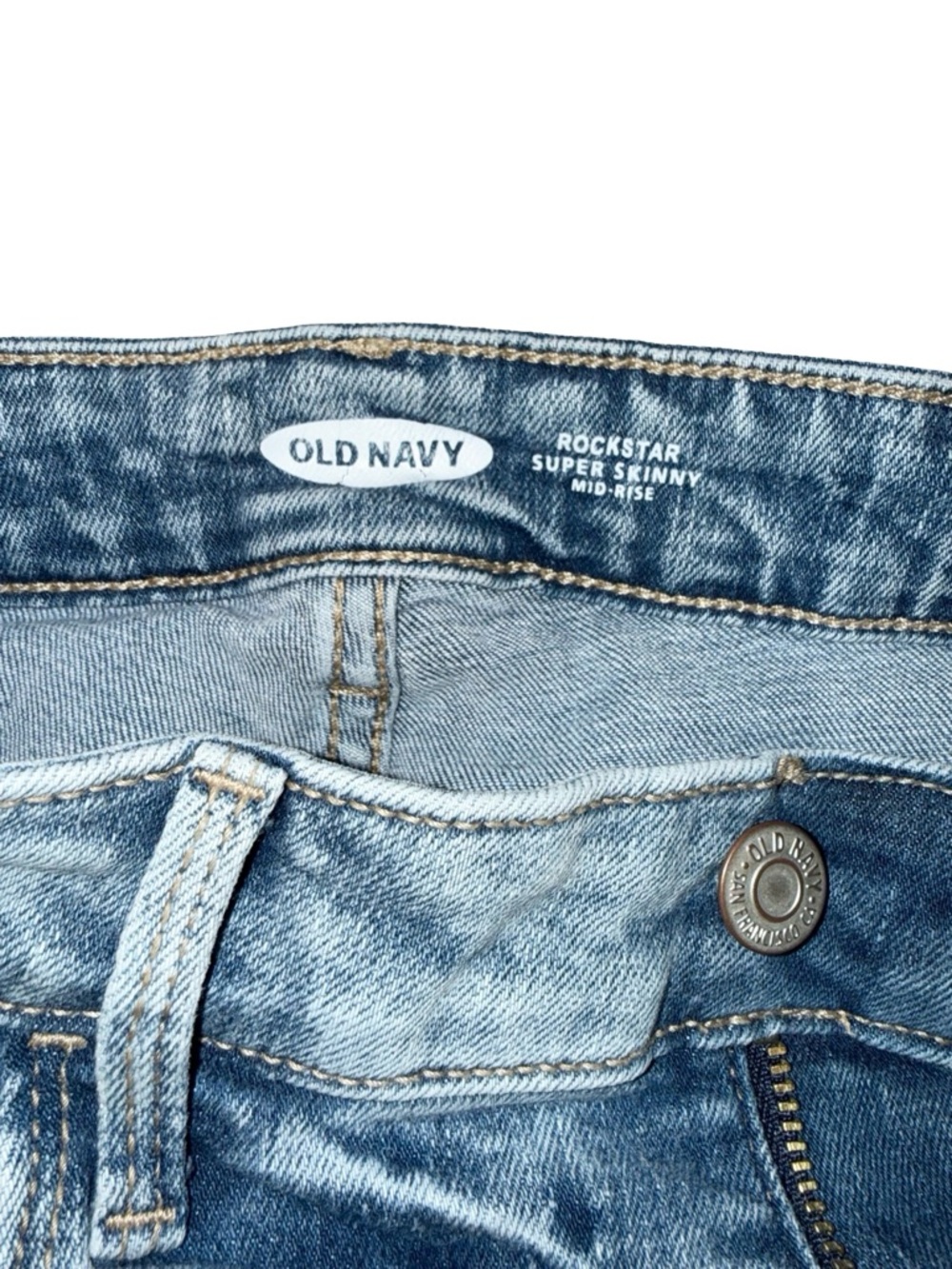 Old Navy Rockstar Super Skinny Mid-Rise Stonewash Jeans Size 2 - Picture 8 of 12
